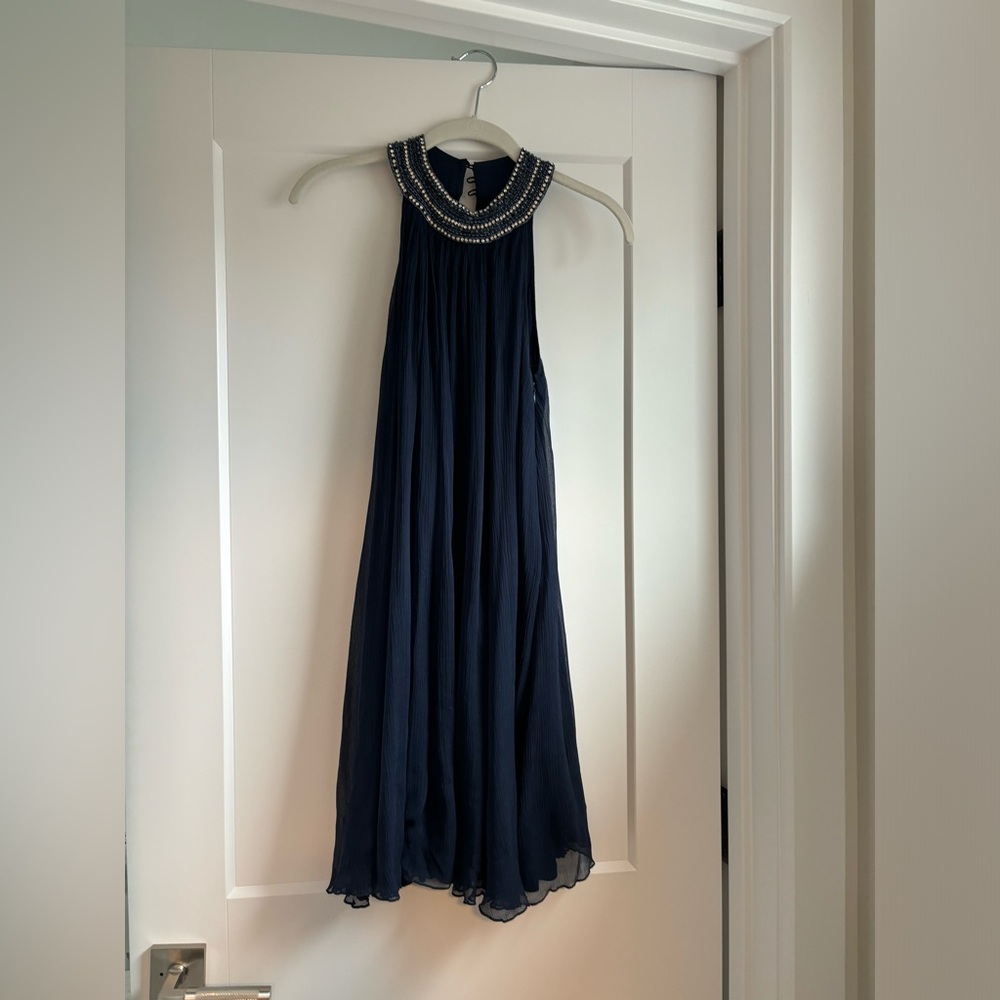 La Femme Paris Dress with Rhinestone Collar